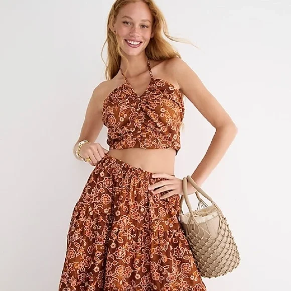 J. Crew - Tiered Pull-On Maxi Skirt in Vintage Vines - Picture 4 of 5